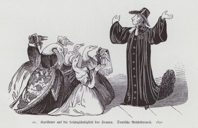 Německá karikatura o důvěřivosti žen od German School
