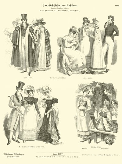 Německé kostýmy, první polovina 19. století od German School