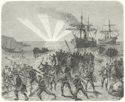 Giuseppe Garibaldi přistává v Marsale na Sicílii od German School