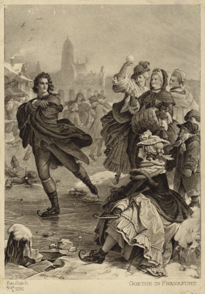Goethe ve Frankfurtu (litografie) od German School