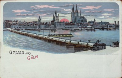 Přání z Kolína, před rokem 1900 od German School