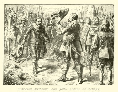 Gustavus Adolphus a Jan Jiří Saský od German School