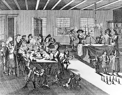 Hannukah od Georga Puschnera z Kirchnerova židovského obřadu, 1726 od German School