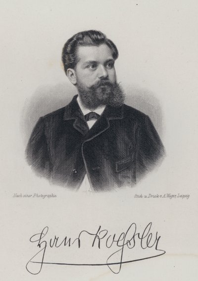 Hans von Koessler , Němec, skladatel, dirigent a učitel hudby (rytina) od German School