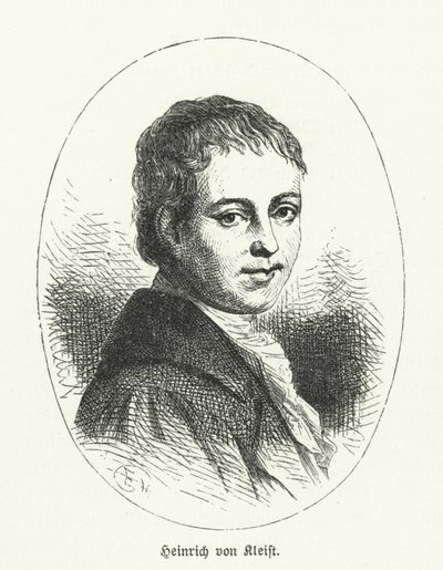 Heinrich von Kleist , německý básník, dramatik, romanopisec a povídkář (litho) od German School
