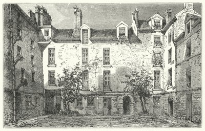 Domov francouzského dramatika Jeana Racina na Rue du Marais v Paříži (rytina) od German School