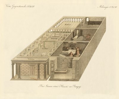 Domov Panzy v Pompejích (barevná rytina) od German School