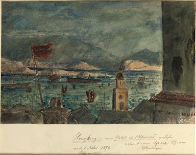 Hong Kong z Hotel de l"Univers: Duben v Asii, 1874 od German School