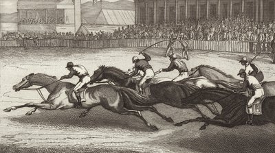 Dostihy v Anglii. Ilustrace pro Bilder-Atlas (rytina) od German School