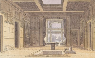 Sallustův dům, Pompeje, Itálie (barevná litografie) od German School