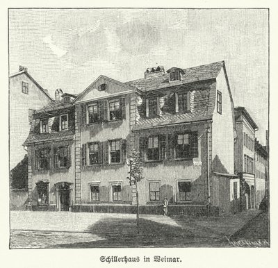 Dům básníka, dramatika a filozofa Friedricha Schillera, Weimar, Německo (litho) od German School