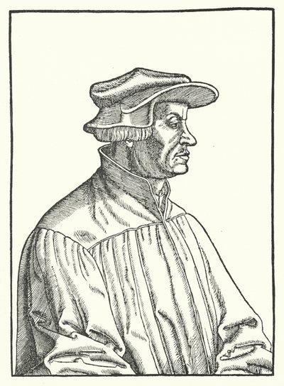 Huldrych Zwingli, švýcarský protestantský reformátor (rytina) od German School