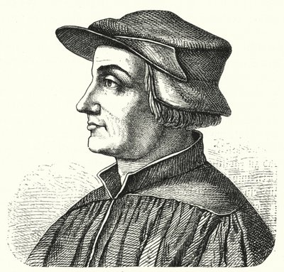 Huldrych Zwingli, přední postava reformace ve Švýcarsku (rytina) od German School