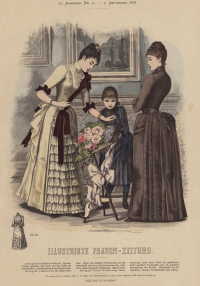 Ilustrace pro Illustrirte Frauen-Zeitung (barevné lito) od German School
