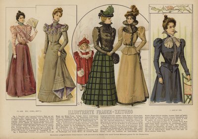 Ilustrace pro Illustrirte Frauen-Zeitung (barevné lito) od German School