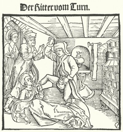 Ilustrace z Knihy rytíře z věže od Geoffroye IV de la Tour Landry (rytina) od German School