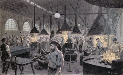 Imperial Wharf v Kielu, Německo, kolem roku 1900 od German School