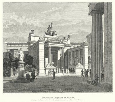 Vnitřní propylaea z Eleusis, starověké Řecko (rytina) od German School