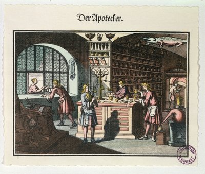 Interiér lékárny, cca 1700 od German School