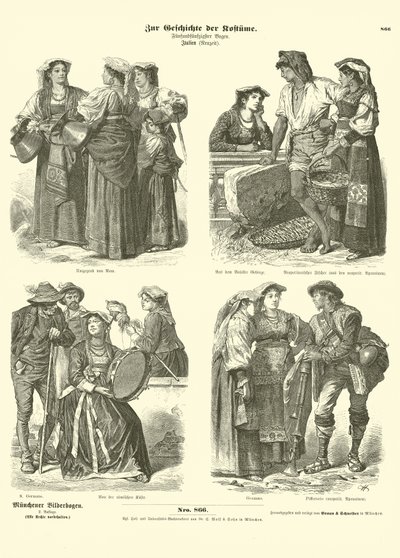 Italské kostýmy, konec 19. století od German School