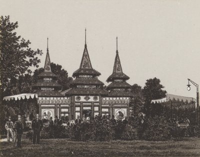 Japanischer Porzellan Pavillon Fischern (litho) od German School