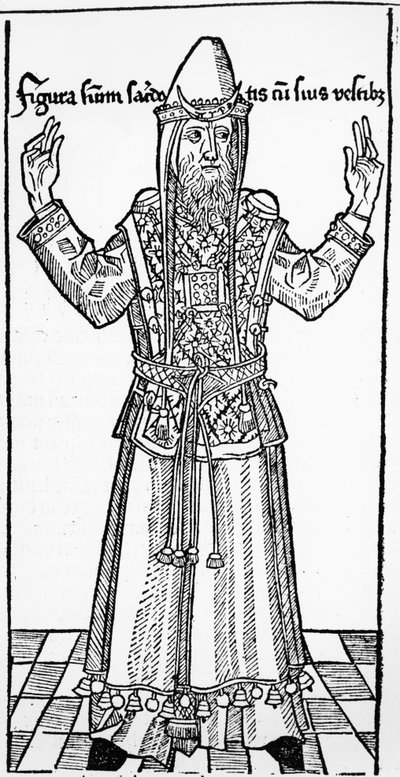 Židovský velekněz, z Liber Chronicarum od Hartmanna Schedela, vydáno v Norimberku, 1493 od German School