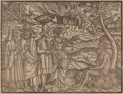 Job Covered With Boils c.1525 (dřevořez) od German School