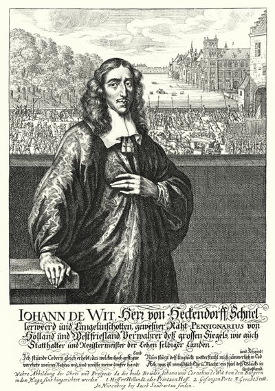 Johan de Witt , holandský politik (rytina) od German School