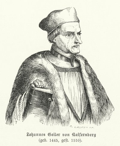 Johann Geiler von Kaisersberg, švýcarský kněz a teolog (rytina) od German School