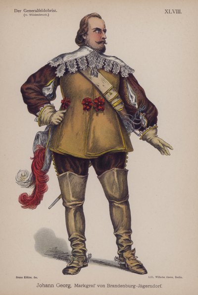 Johann Georg, markrabě Brandenburg-Jagerndorf (1577-1624), z Der Generalfeldoberst od Ernsta von Wildenbruch (barevné lito) od German School