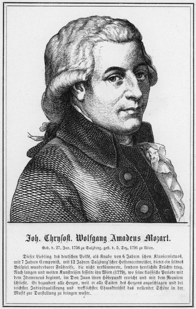 John Chrysostom Wolfgang Amadeus Mozart (rytina) od German School
