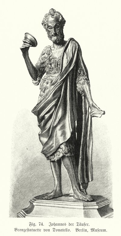 John the Baptist, bronzová socha od Donatella (rytina) od German School