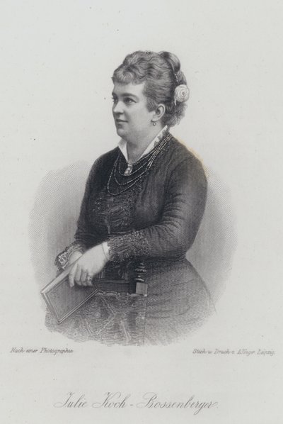 Julie Koch-Bossenberger, německá operní pěvkyně a herečka (rytina) od German School