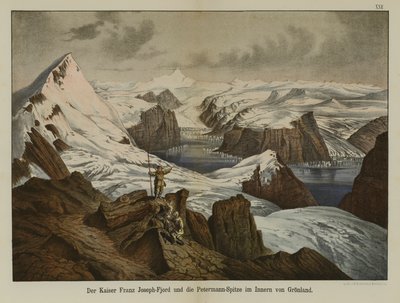 Kaiser Franz Joseph Fjord a Petermann Peak, Grónsko (barevné lito) od German School
