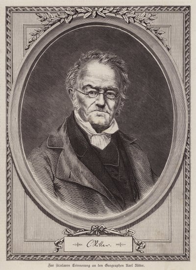 Karl Ritter, německý geograf a profesor na univerzitě v Berlíně (rytina) od German School