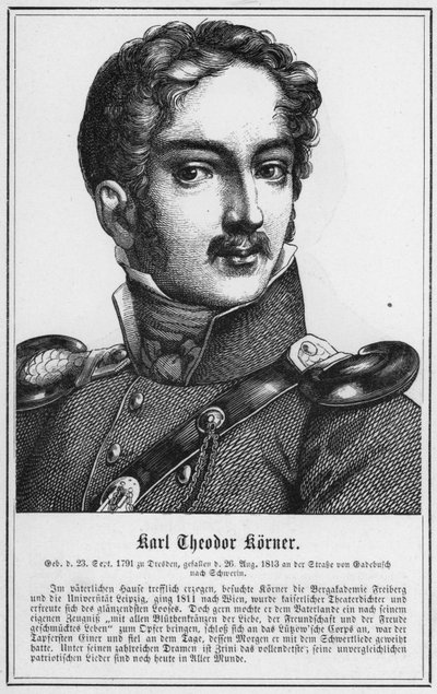 Karl Theodor Korner (rytina) od German School