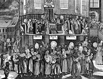 Kiddush Levana od Georga Puschnera z Kirchnerova židovského obřadu, 1726 od German School