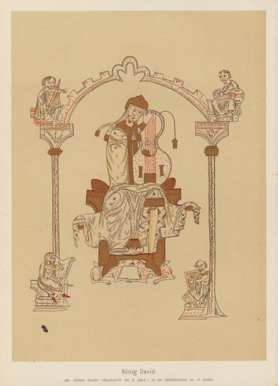 Král David (barevná litografie) od German School