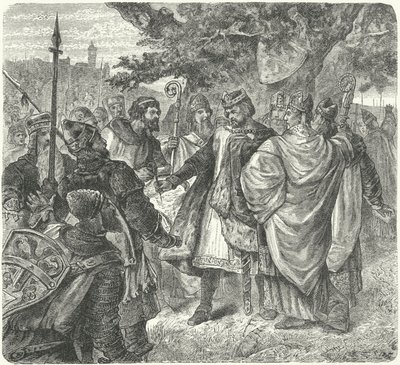 Král John souhlasí s Magna Chartou, Runnymede od German School