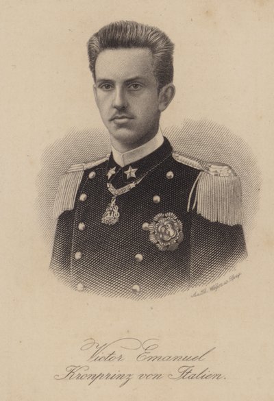 Italský král Viktor Emanuel III., když korunní princ od German School