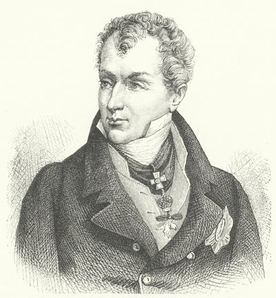 Klemens von Metternich, princ z Metternich-Winneburg, německý diplomat a státník (rytina) od German School