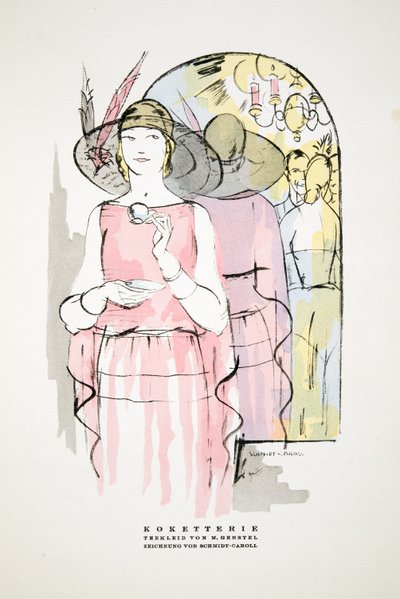Koketterie, Tea Dress by M. Gerstel, from Styl, pub.1922 (pochoir print) od German School