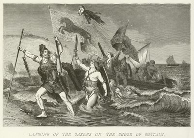 Vylodění Sasů na pobřeží Británie od German School