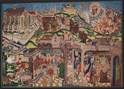 Lazarova tapiserie, Basilej, kolem roku 1500 (barevná litografie) od German School