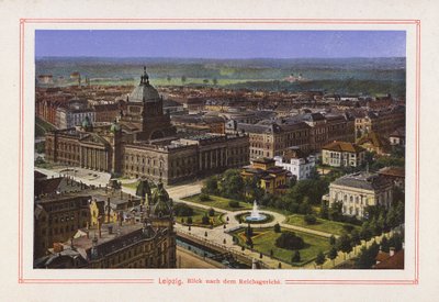 Lipsko, pohled za císařským dvorem (barevná litografie) od German School