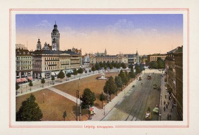 Lipsko, Konigsplatz (barevná litografie) od German School