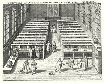 Knihovna univerzity v Leidenu (rytina) od German School