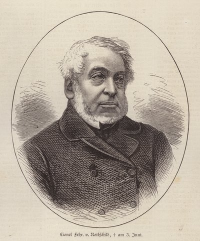 Lionel de Rothschild , britský bankéř, politik a filantrop (rytina) od German School