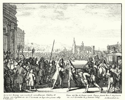 Ludvík XIV. Francie přivítal do exilu anglického Jakuba II od German School