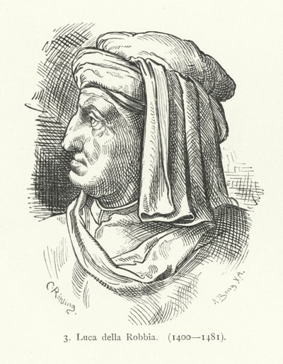 Luca della Robbia , italský renesanční sochař (rytina) od German School